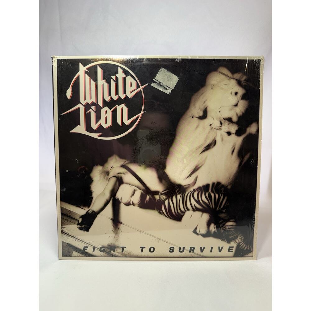 "WHITE LION" 1986 FIGHT TO SURVIVE VINYL LP LYRICS HARD ROCK/GLAM METAL